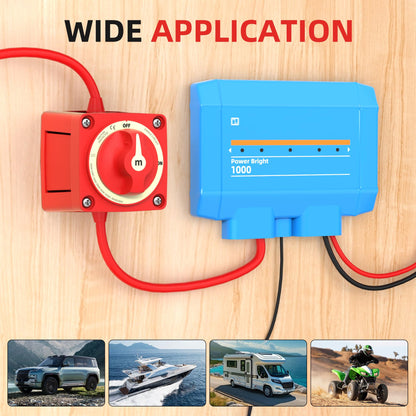 Joinfworld Battery Disconnect Switch 12V-48V Waterproof Marine Battery Cut Off Switch Master for Car Boat RV ATV UTV Vehicles