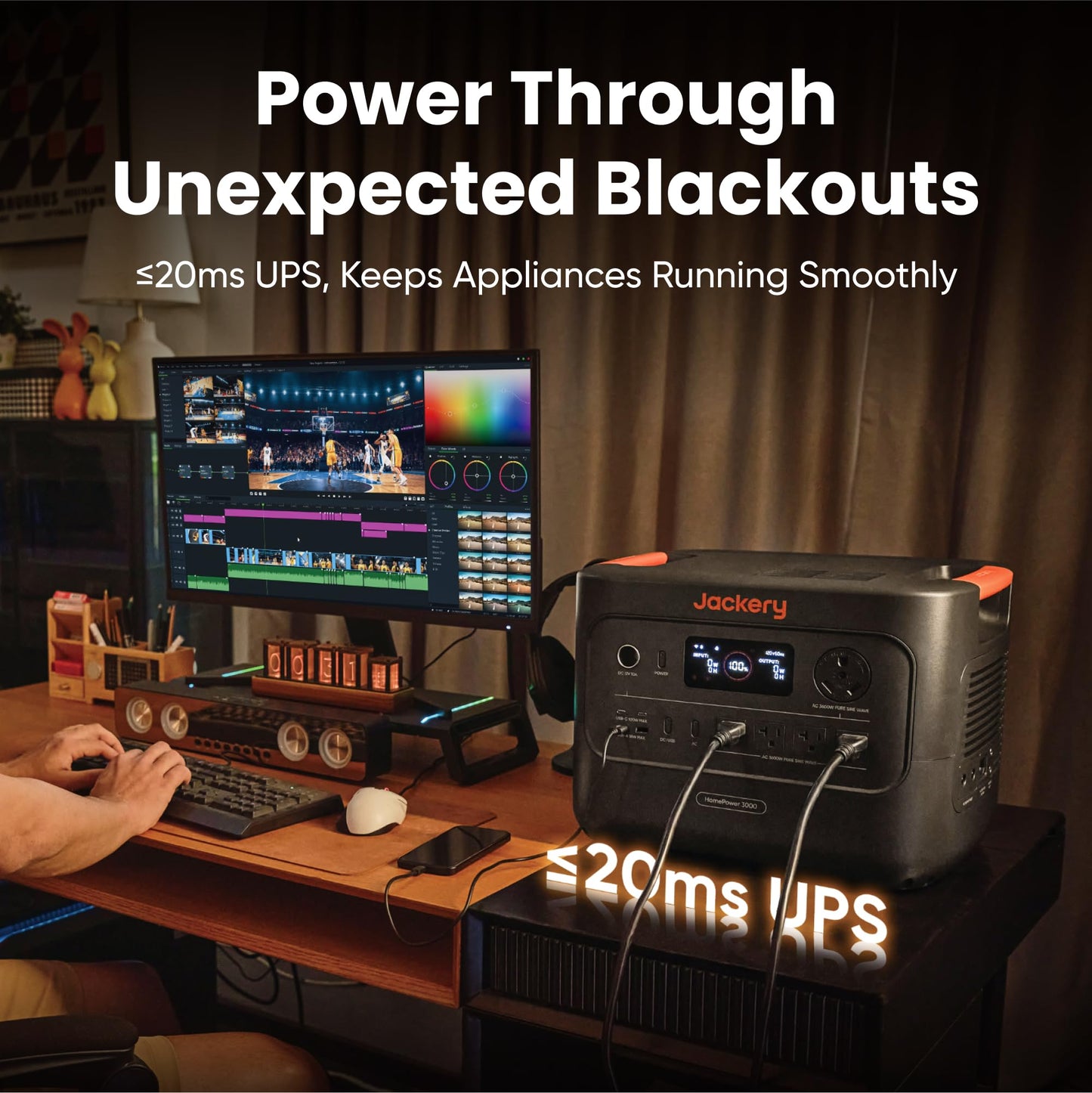 Jackery HomePower 3000 Portable Battery Backup with AC Cable, 3072Wh