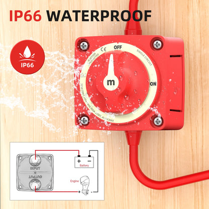 Joinfworld Battery Disconnect Switch 12V-48V Waterproof Marine Battery Cut Off Switch Master for Car Boat RV ATV UTV Vehicles
