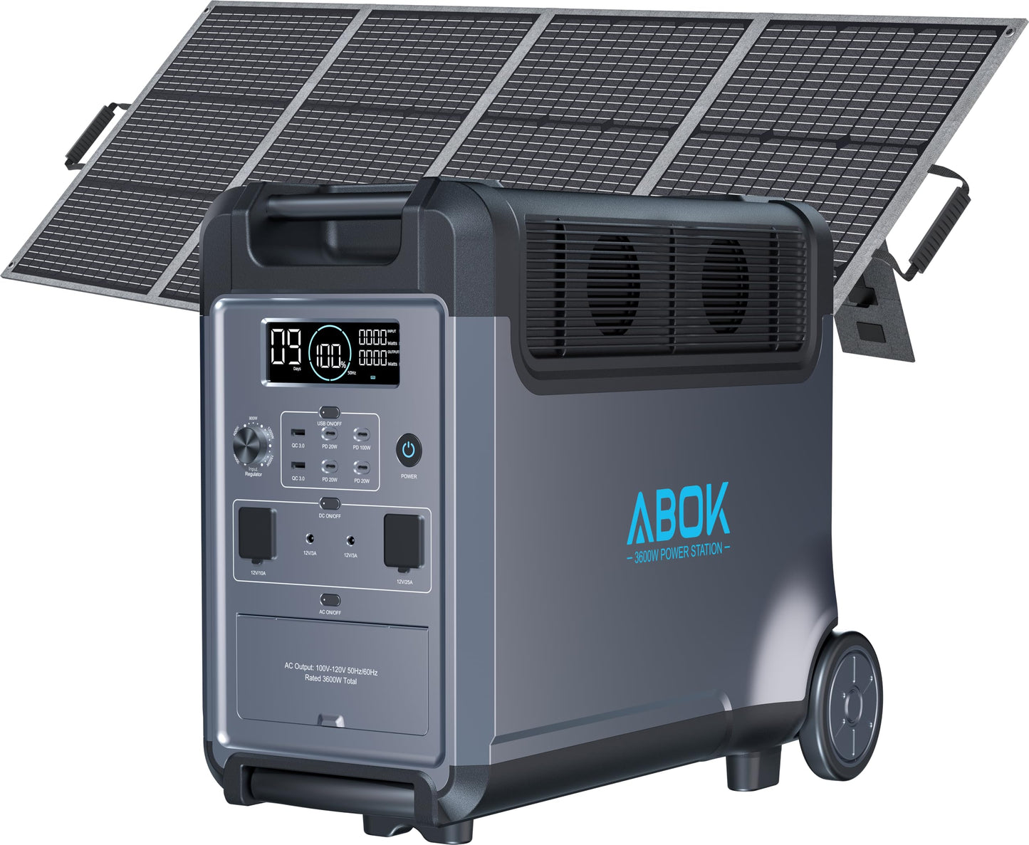 ABOK Ark3600 Portable Power Station 3600W, 3840Wh LiFePO4 Battery