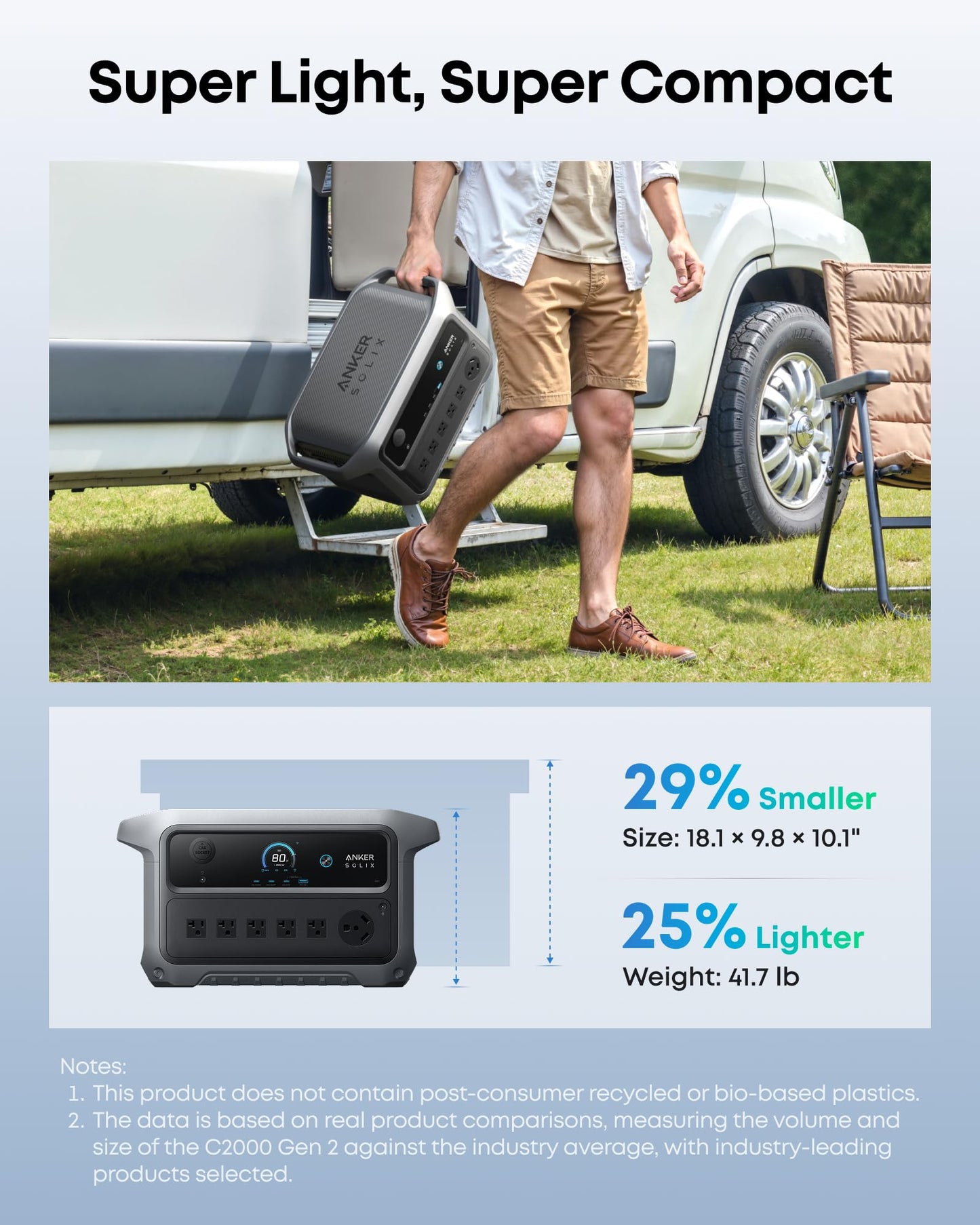 Anker SOLIX C2000 Gen 2 Portable Power Station and Expansion Battery
