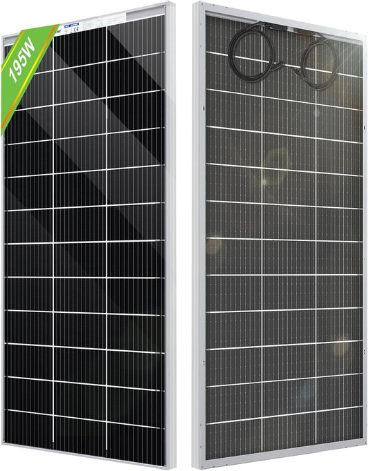 ECO-WORTHY 12V 195W Solar Panel Bifacial 12BB Monocrystalline