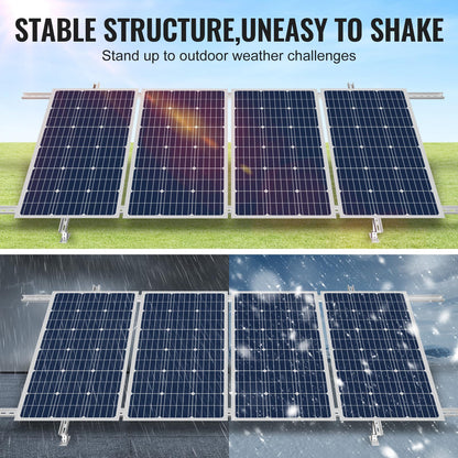 VEVOR Solar Panel Mounting Brackets, 30°-60° Adjustable Multi-Pieces Solar Panel Brackets for 1-4PCS, Carbon Steel Ground Mount Stand for Farms, RVs, Boats, Off-Grid System