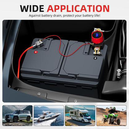 Joinfworld Battery Disconnect Switch 12V-48V Waterproof Marine Battery Cut Off Switch Master for Car Boat RV ATV UTV Vehicles