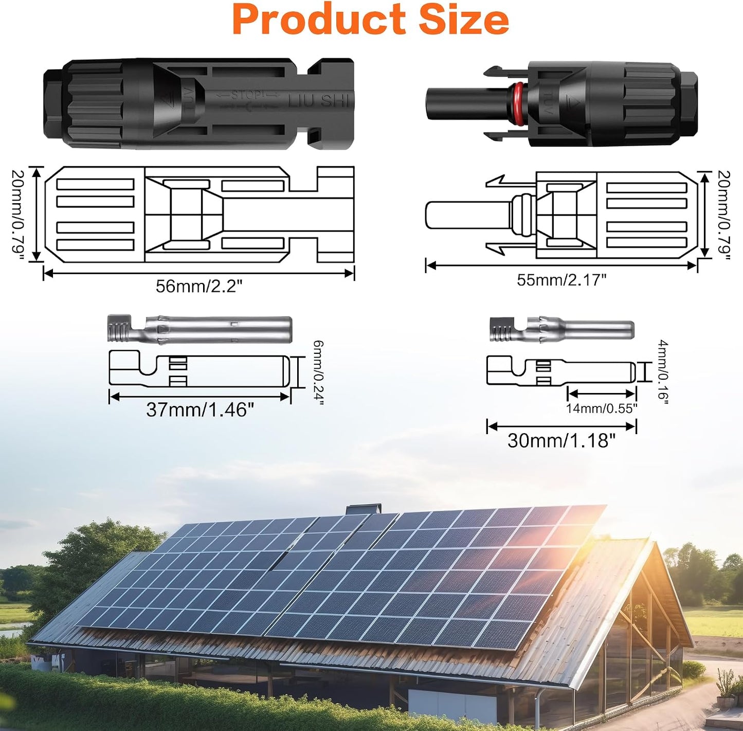 IZTOSS 10 Feet 10AWG Solar Extension Cable with Female and Male Connector with Extra Free Pair of Connectors Solar Panel Adaptor Kit Tool(1 Pair 10 Feet Black + 10 Feet Red)