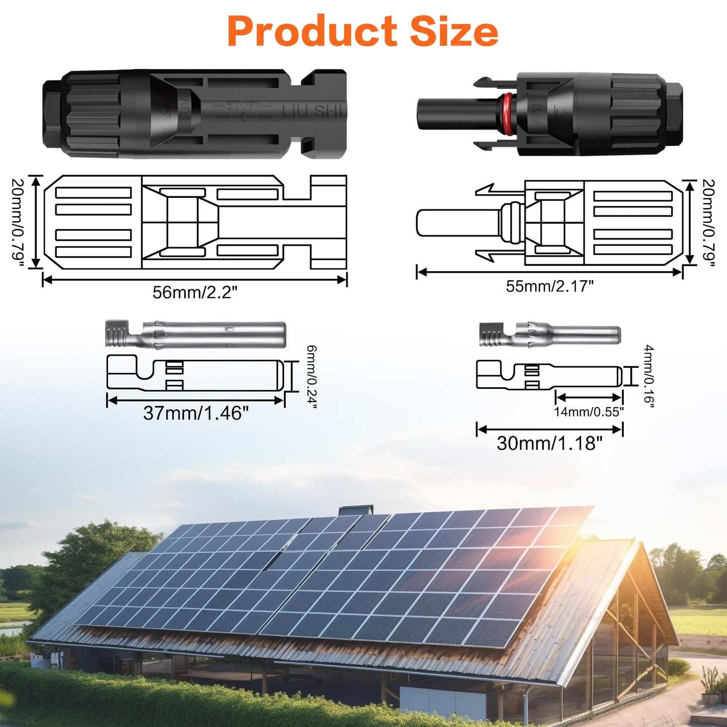 IZTOSS 10 Feet 10AWG Solar Extension Cable with Female and Male Connector with Extra Free Pair of Connectors Solar Panel Adaptor Kit Tool(1 Pair 10 Feet Black + 10 Feet Red)