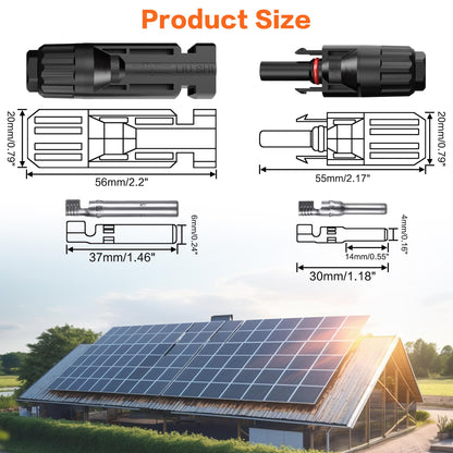 IZTOSS 10 Feet 10AWG Solar Extension Cable with Female and Male Connector with Extra Free Pair of Connectors Solar Panel Adaptor Kit Tool(1 Pair 10 Feet Black + 10 Feet Red)