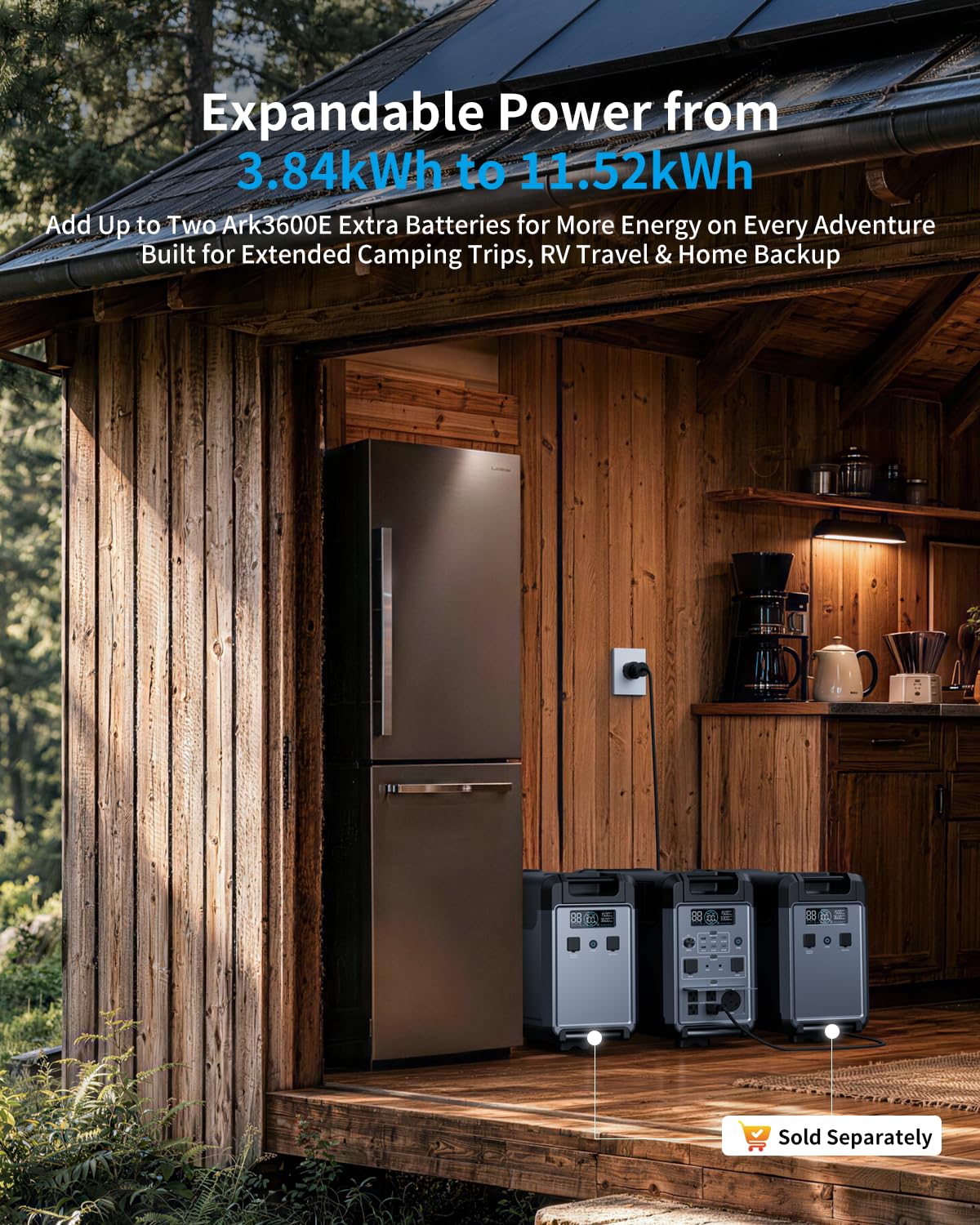 ABOK Ark3600 Portable Power Station 3600W, 3840Wh LiFePO4 Battery