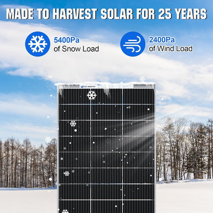 ECO-WORTHY 12V 195W Solar Panel Bifacial 12BB Monocrystalline
