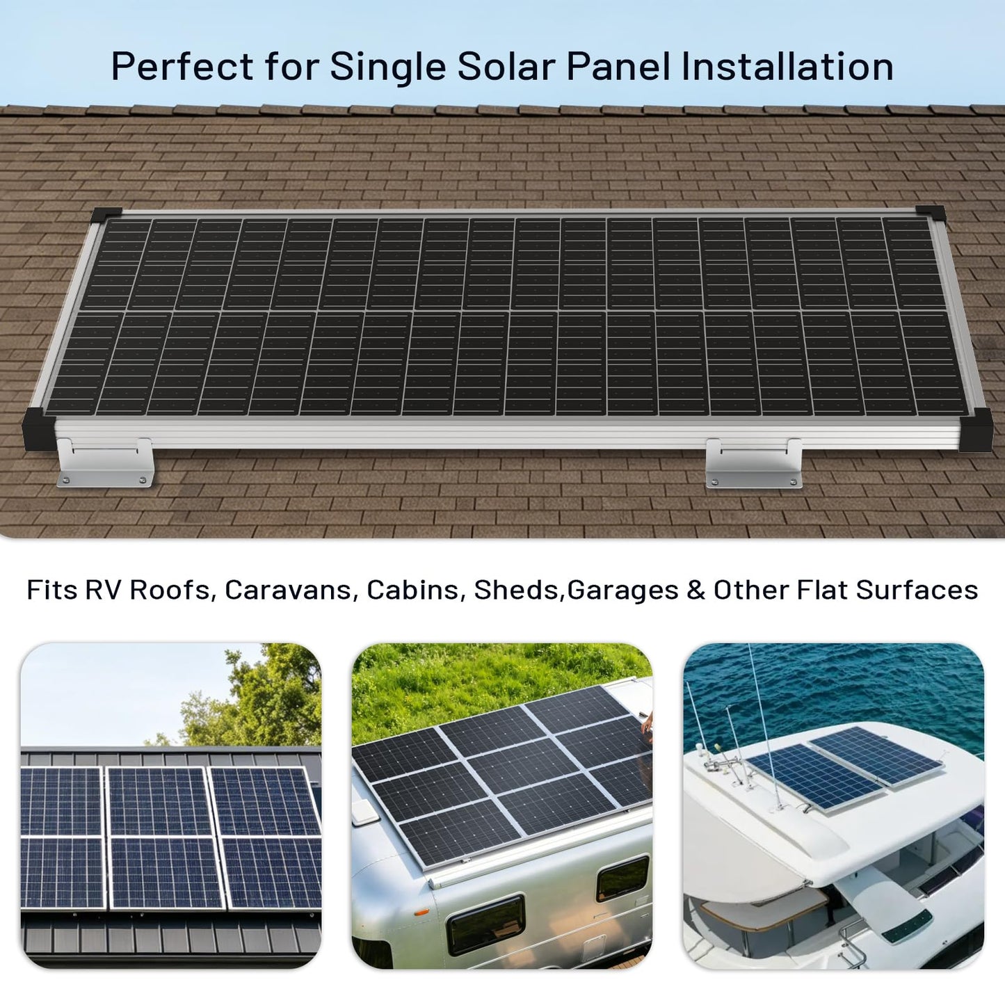 Solar Panel Mounting Z Brackets for RVs, Boats, Yachts (4Sets)