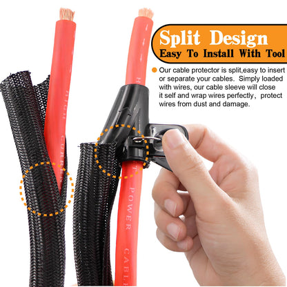 1/0 Gauge Battery Cable Wire Copper Clad Aluminum CCA Amp Wiring Kit 40FT Black/Red for Automotive Power Ground,Car Audio Speaker,Truck with 250A ANL Fuse Holder Lug Terminal Heat Shrink Tube