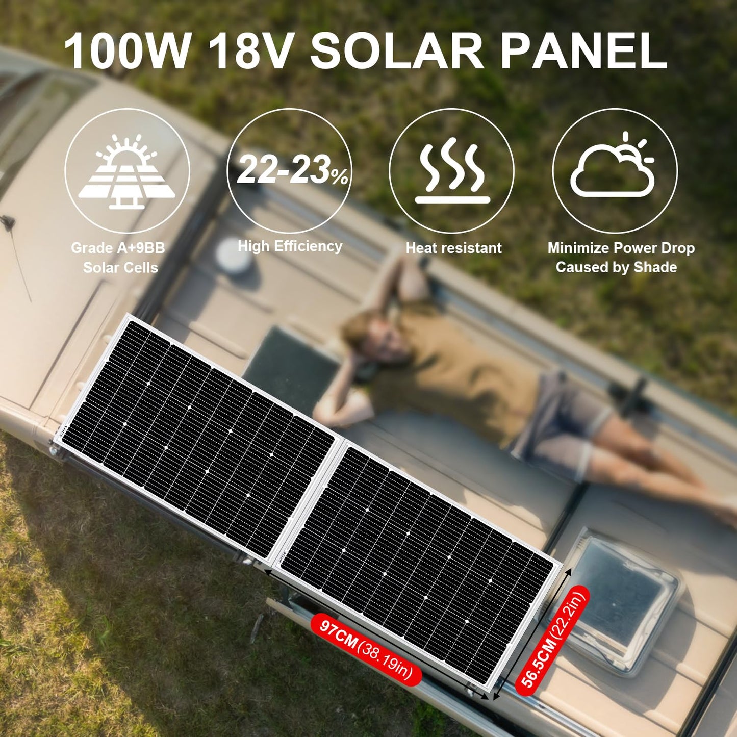 DOKIO 800W Solar Panels, 2-Pack of 400W, 31V, for 12V/24V Systems.