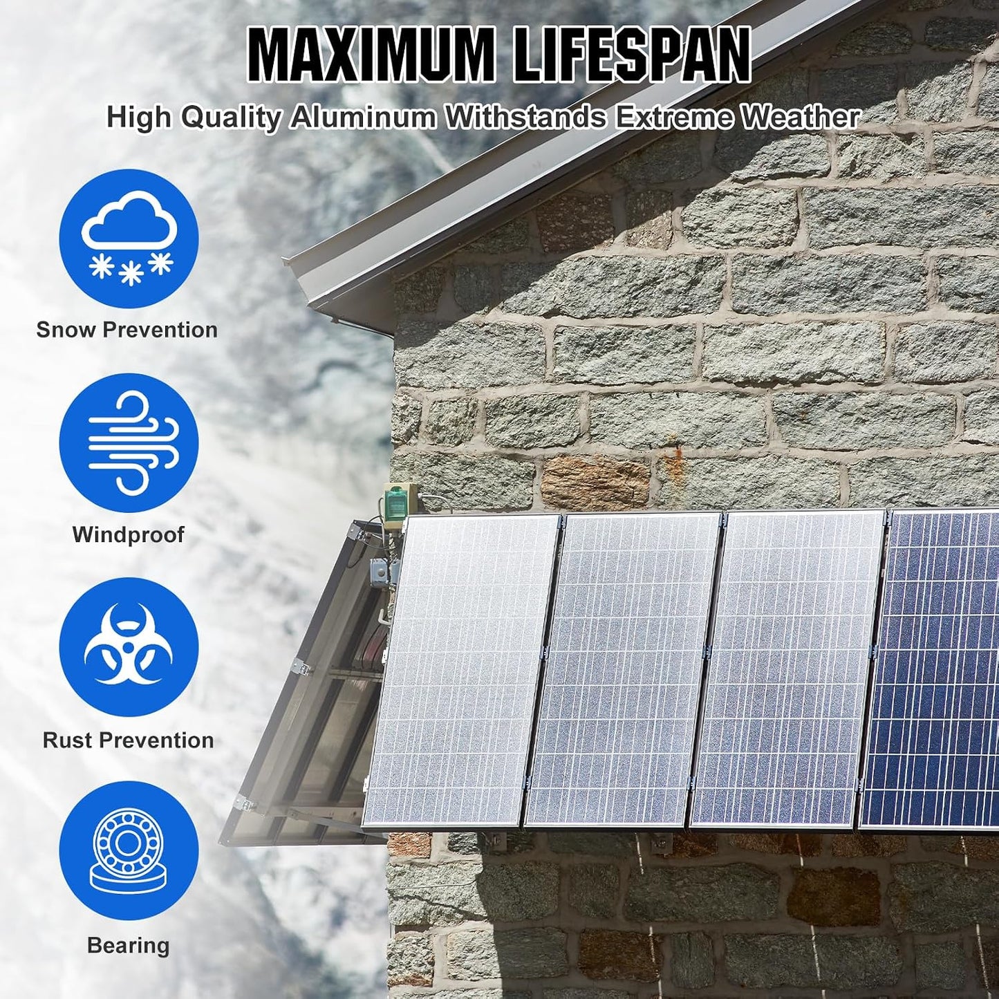 ECO-WORTHY 2 Sets 45inch Adjustable Solar Panel Tilt Mounting Bracket