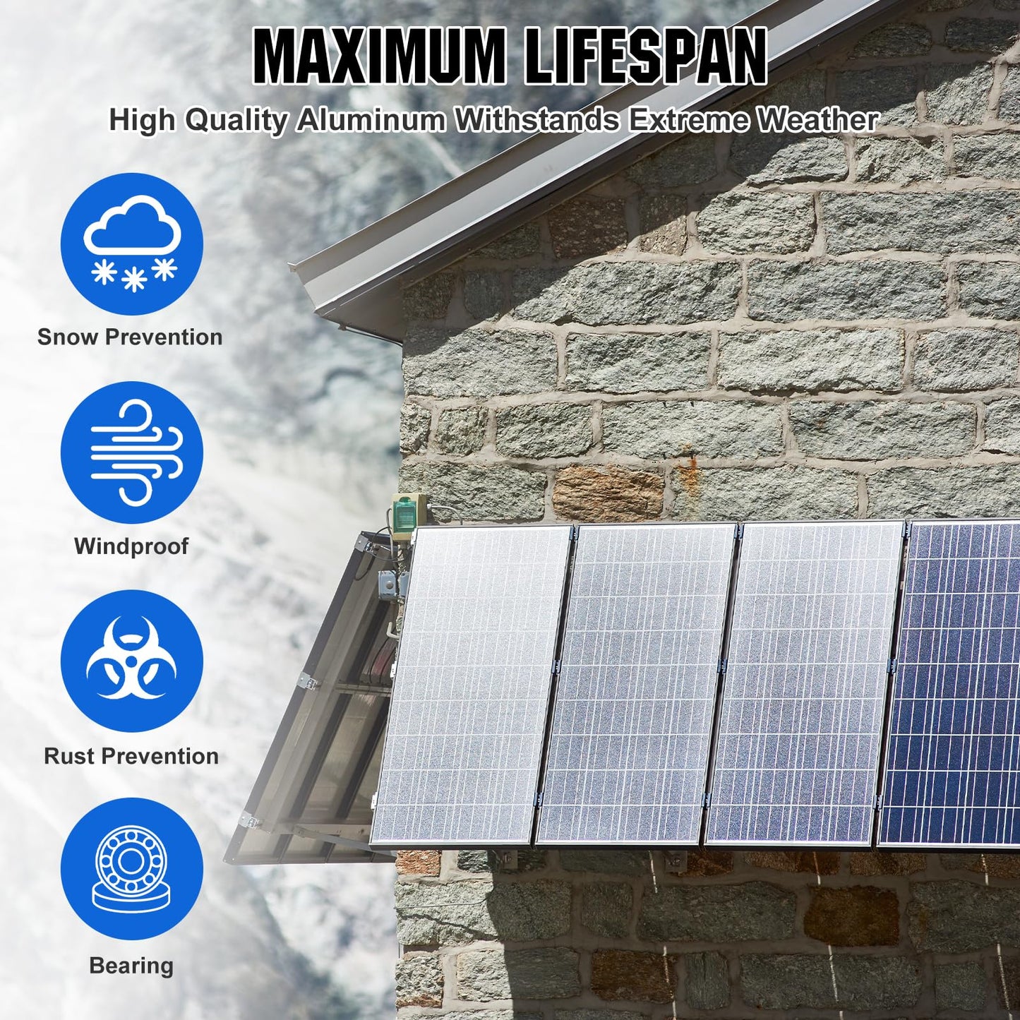 ECO-WORTHY 2 Sets 45inch Adjustable Solar Panel Tilt Mounting Bracket